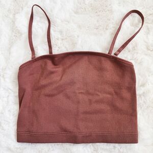 A&F Seamless Knit Crop Tube Top XS - Mauve Pink